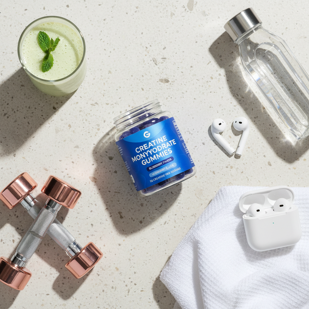 Aesthetic flat lay with rose gold accessories