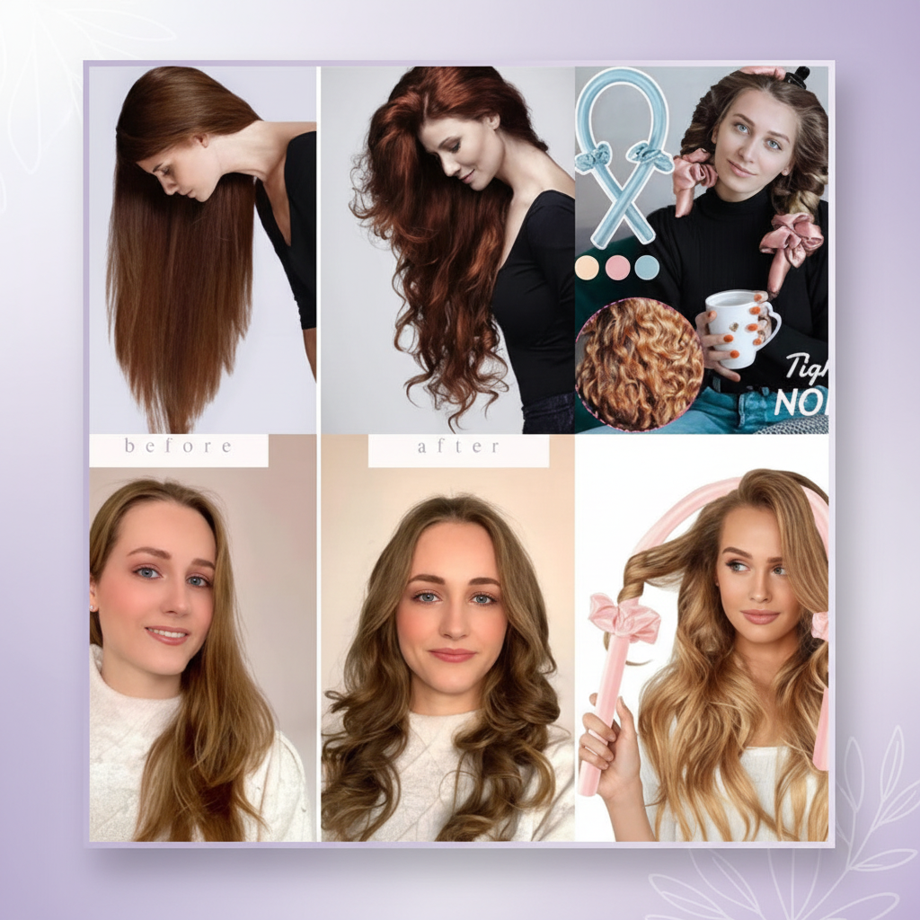 Enhanced hair styling collage