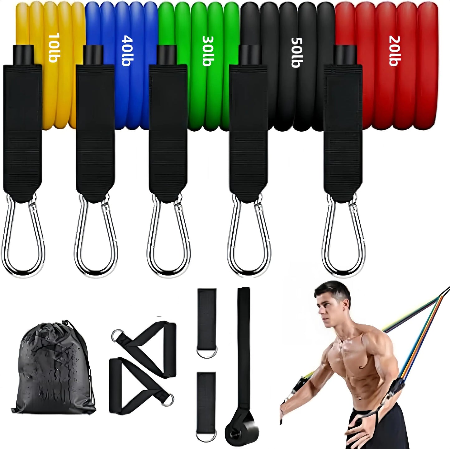 VELLIZ Premium Resistance Band pack- with Complete Accessories