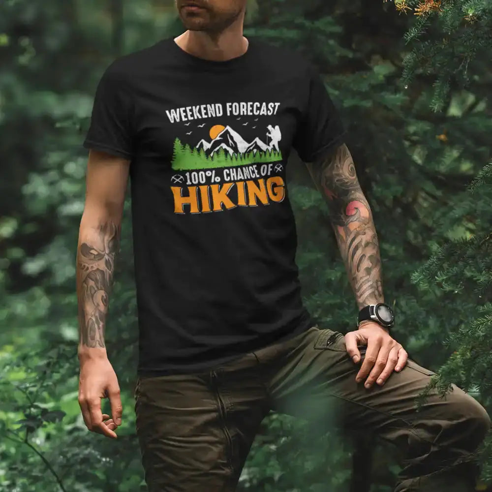 Weekend Forecast 100% Hiking Man T-Shirt